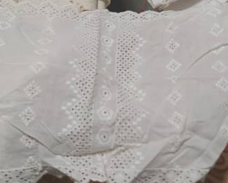 Antique eyelet embroidery doilies and runners