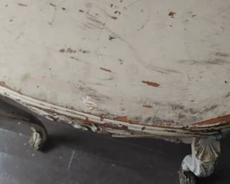 Old Victorian table painted white