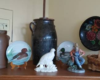 Pottery and wicker baskets