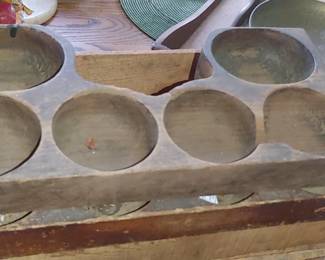 Antique wooden cash register change slots