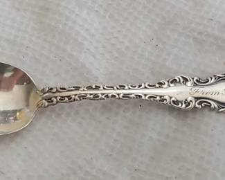 Sterling silver youth spoon engraved from Sister
