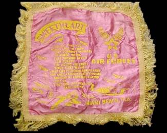 US Air Force sweetheart World War II pillow case Miami Beach Florida
