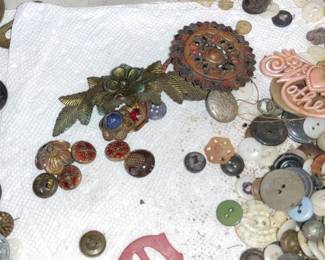 Going through antique buttons