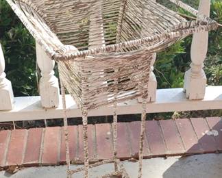 Unusual cast iron standing basket 