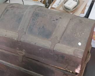Many antique steamer trunks