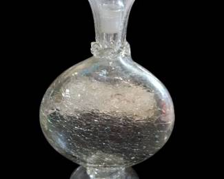 Early crackle glass decanter