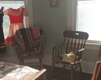 Vintage clothing ornate Oak armchairs