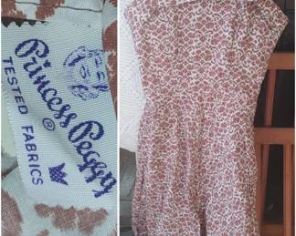 Vintage cotton dress 1940s princess Peggy