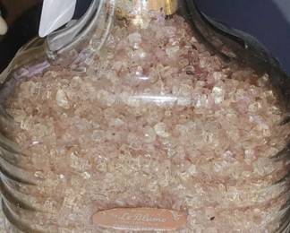 RARE original bath salts in glass bottle with cork & glass stopper.  Lt Blume Carnation Perfume Bath salts are a beautiful lavender color and still smell wonderful! 
Original label on the back.