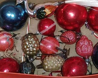 Vintage German hand blown Mercury Christmas ornaments