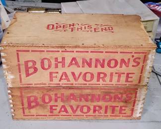 Early wooden tobacco dovetail boxes Bohannon's favorite