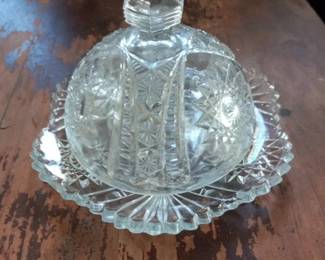 Beautiful early American Pressed Glass miniature butter dish