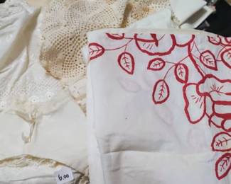 Antique Linens kitchen curtains and more