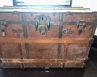 Many antique steamer trunks