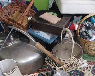 I think we're down to one shelf and one table of small items to price... oh never mind the outside items too! So many treasures