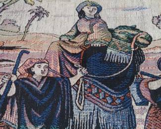 Antique Middle Eastern knitted wall hanging beautiful colors