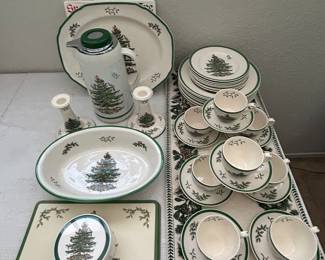 Service for eight with serving pieces. 