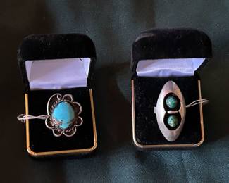 Beautiful turquoise and silver jewelry. 