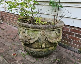 Pair of Large Cement Planters