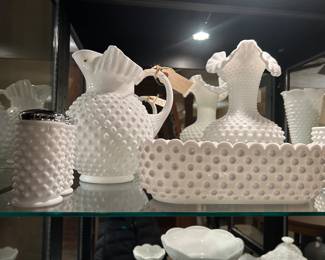White hobnail collectibles