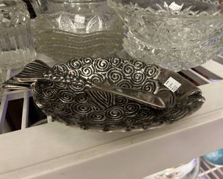 Cheese dish with knife