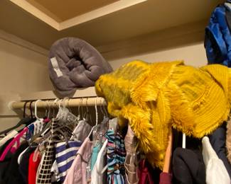 Blankets !
Miscellaneous clothes upstairs