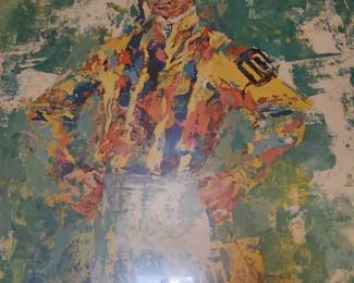 Leroy Neiman - BILL HARTACK Jockey - Framed, poster signed on the plate.