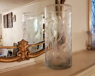 This gorgeous vase is approx. 2' tall, diameter is 10"