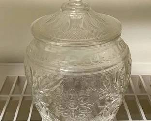 Vintage pressed glass biscuit jar