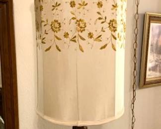 Vintage cream and gold swag lamp