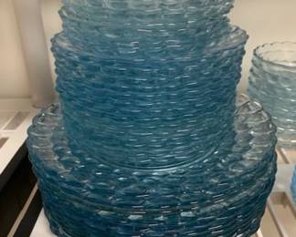 Vintage Anchor Hocking blue bubble glass