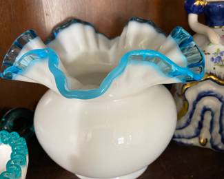 Another great piece from Fenton - Blue Ruffled edge bowl