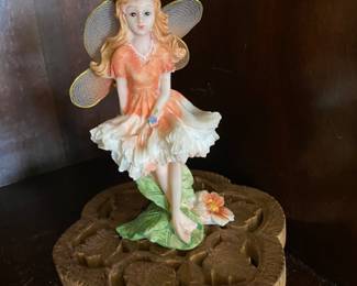 China cabinet - butterfly girl on stand