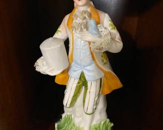 Victorian man statuette - China cabinet in LR