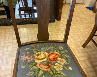 Dining chairs - go with table in kitchen. All cushioned chair seats done by hand