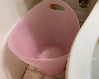 Wastebasket in bathroom