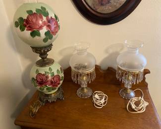 All three great lamps in bedroom