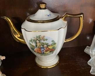 China Cabinet in LR - gold accent teapot with lid - 1 of 3 items in set