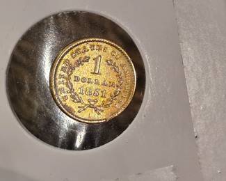 1851 Liberty Head gold dollar