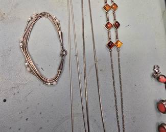 Sterling silver necklaces and bracelet
