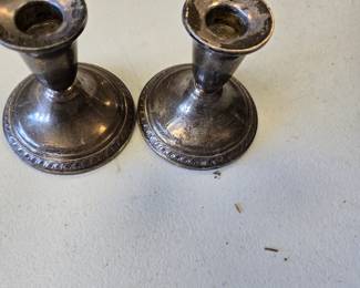sterling silver weighted candlesticks