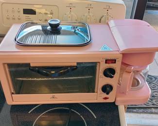 Griddle toaster coffee pot pretty in pink