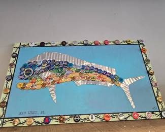 Awesome Mahi bottle cap art