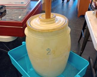 2 gallon salt glaze butter churn