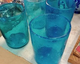 Hand blown drinking glasses