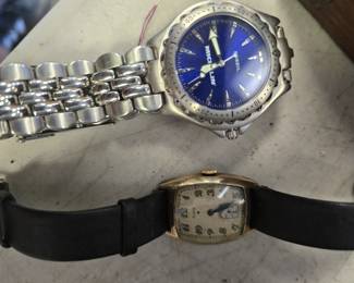 vintage watch rolled gold and fossil wristwatch