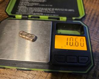 14k gold bar poured by yours truly weighs 10.60 grams