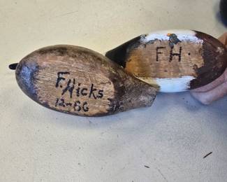 F Hicks signed vintage decoys