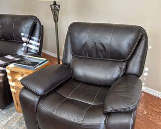 Lazzara Austin Brown Faux Leather Recliner
