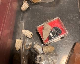 Silver war and Native American artifacts